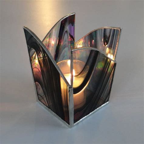Candle Holder Home Decor Black Iridescent Clear By