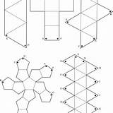 Pull Nets Cube Tetrahedron Octahedron Polyhedra Dodecahedron Platonic Solids Patterned sketch template