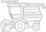 Coloring Combine Harvester Pages Color Print sketch template