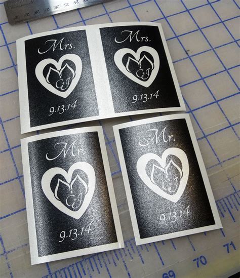 Vinyl One Time Use Glass Etching Stencils Casamento