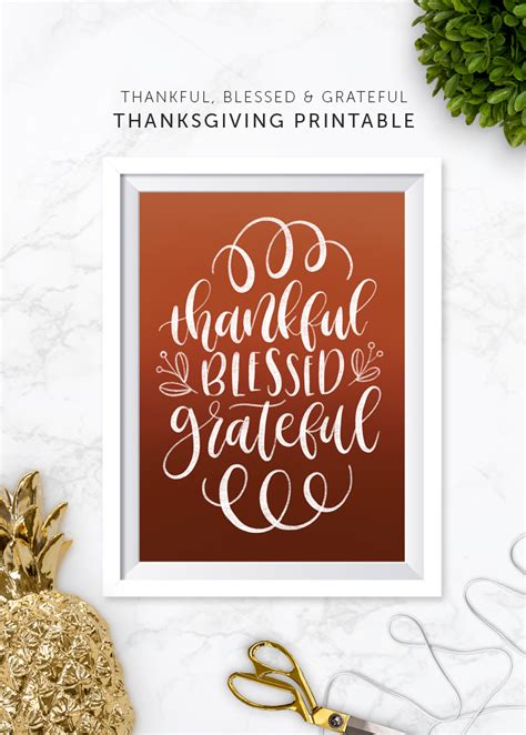 printable thankful blessed  grateful print minted strawberry