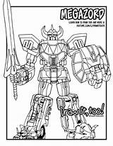 Megazord Rangers Drawittoo Morphin Colouring Getdrawings sketch template