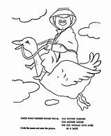 Goose Mother Nursery Rhymes Coloring Pages Bluebonkers Old Printable Rhyme Kids Sheets Quiz Template Animal Rain Preschool Print Fun Coloringonly sketch template