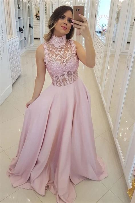 beaded lace long pink prom dresses formal evening gowns  prom dresses long pink