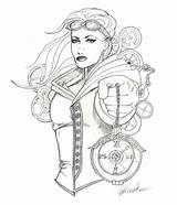 Steampunk Bonnie Colouring Womanthology Ics Sketchite Fille Printable Gars sketch template