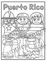Rico Puerto Coloring Pages Flag Heritage Hispanic La Visit Month Map Plena Bandera Rican Dance Teachers Juan Instruments Music Include sketch template