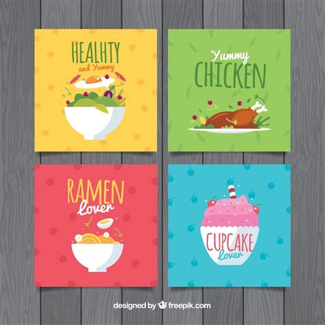 food card collection vector