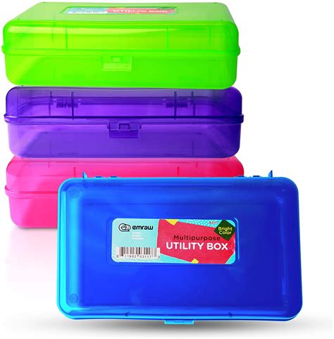 emraw utility storage box bright color multi purpose pencil box random  pack  walmartcom