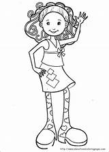 Girls Groovy Coloring Pages Kids Book Colouring Info Girl Fun Dolls Colour Color Printable Cartoon Waving Fashion sketch template
