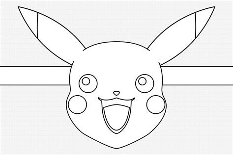 pikachu face mask blank  colouring face hd transparent