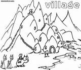 Village Coloring Pages Colorings sketch template