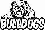 Bulldog Bulldogs Georgia Pages Mascot Coloring Clipart Clip Football Silhouette Logo Team School Drawing Colouring Basketball Printable Cliparts Face Window sketch template