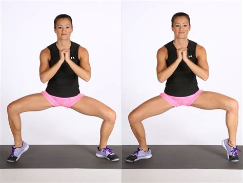 wide squat  calf raise  calf exercises  women popsugar fitness photo