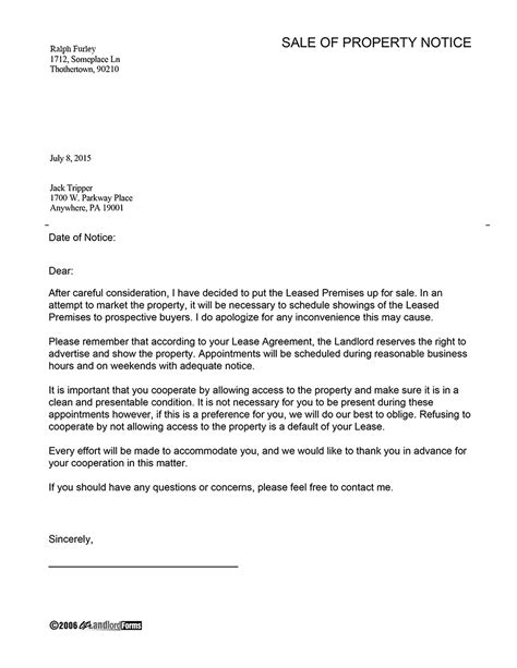 property management letter  tenants collection letter template