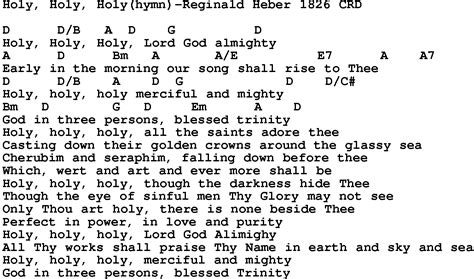 gospel song holy holy holyhymn reginald heber  lyrics  chords