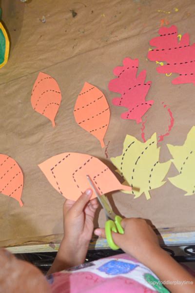 leaf cutting activity happy toddler playtime