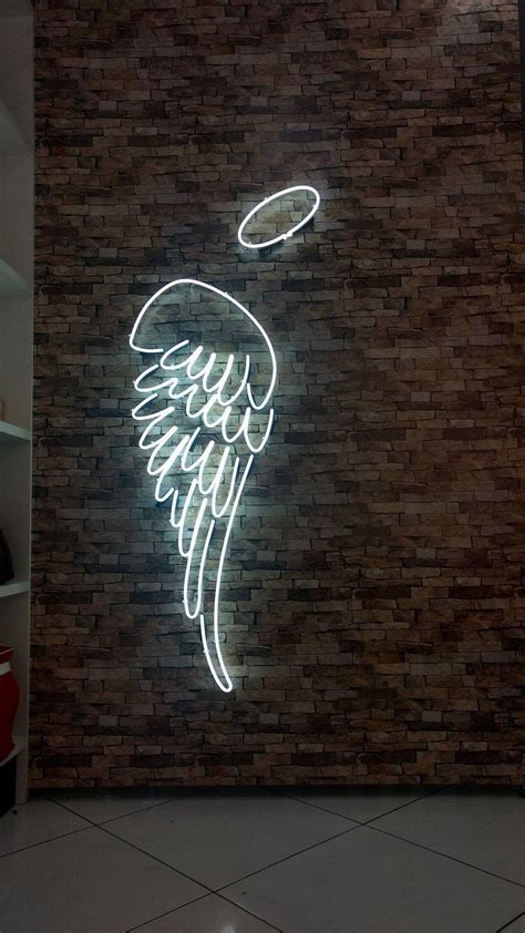 Angel Custom Design Led Neon Signs With Acrylic Base