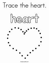 Coloring Heart Trace Cursive Print Outline Twistynoodle Ll sketch template