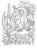 Coloring Dragon Pages Flower Dragons Printable Deviantart Color Colouring Sheets Fantasy Cool Book Detailed Fairy Really Butterfly Adults Fantastical Drawn sketch template