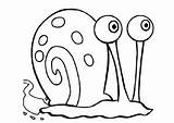 Coloring Snail Spongebobs Gary sketch template