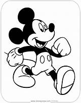 Mickey Mouse Coloring Pages Disneyclips Misc Walking sketch template