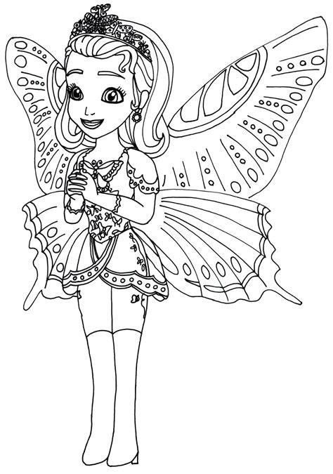sofia   coloring pages princess butterfly sofia