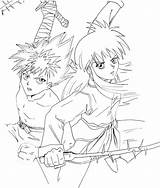 Hiei Kurama Hakusho sketch template