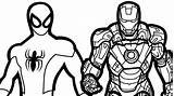 Ironman Spiderman sketch template