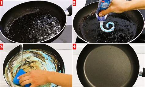 toothpaste  clean  scorched frying pan frying pan