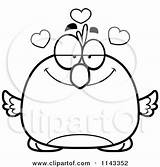 Infatuated Pudgy Bird Clipart Cartoon Cory Thoman Outlined Coloring Vector 2021 sketch template