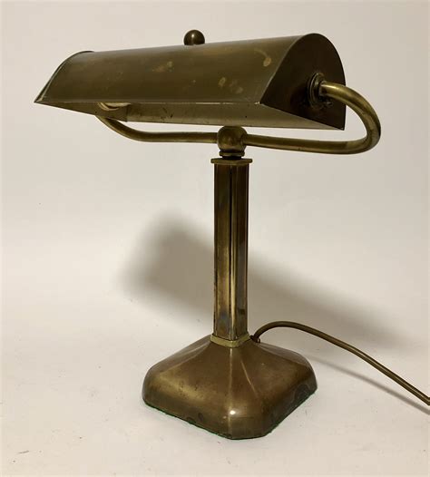 original antique brass bankers desk lamp  sellingantiquescouk