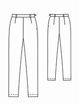 Trousers Trouser Burdastyle Tailored 114b Zippers sketch template