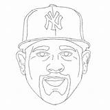 Coloring Mlb Pages Trout Mike Gary Sanchez Template sketch template