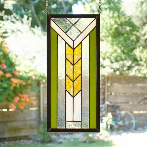 Frank Lloyd Wright Inspired Stained Glass Window Panel