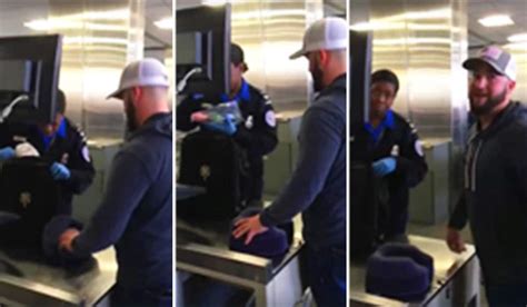 father pranks son with sex toy during airport security check