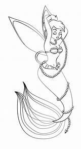 Mermaid Tinkerbell Mermaids Fairy Colorarty sketch template