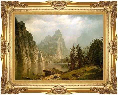 albert bierstadt merced river yosemite valley  framed art canvas giclee print