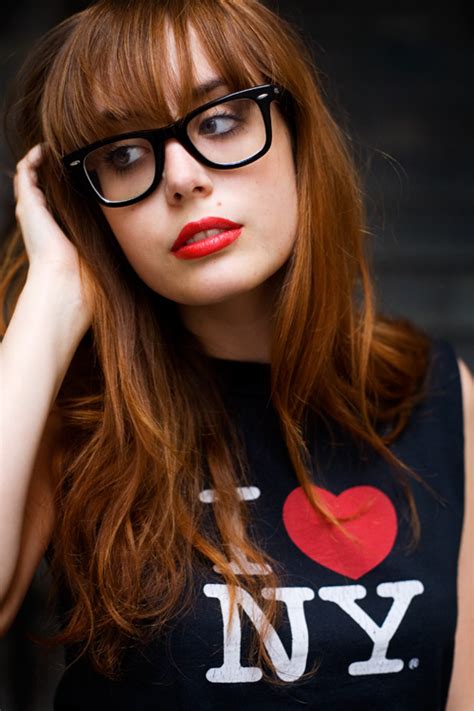 lazy lisa black glasses and red lips
