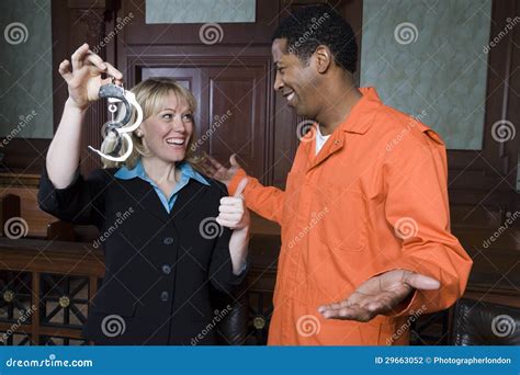 lawyer  client celebrating acquittal stock photo image  justice