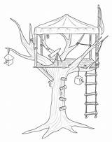 Drzewie Domek Treehouse Kolorowanka Druku Pokoloruj Drukowanka sketch template