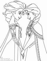 Coloring Anna Elisa Pages Sheets Frozen Disney sketch template