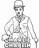 Chaplin Charlie Coloring Actor Comedian Print Actors Sheet sketch template