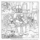 Darth Vader Coloring Family Ew Leia Book Color sketch template