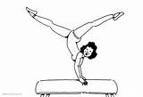 Coloring Pages Womman Gymnastics Pommel Horse Printable Kids sketch template