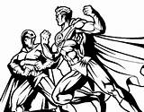 Eroe Cattivo Combattimento Colorare Villain Fighting Eroi Disegni Dolent Lluitant Heroi Acolore Dibuix Dibuixos Coloringcrew sketch template