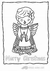 Christmas Coloring Angels Singing Angel Pages Choose Board Activities Kids sketch template