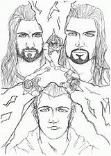 Wwe Seth Rollins Reigns Ambrose Dean Everfreecoloring Orton Randy sketch template