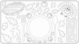 Thanksgiving Printable Placemat Coloring Pages Activity Placemats Preschool Printablee Printables Via sketch template