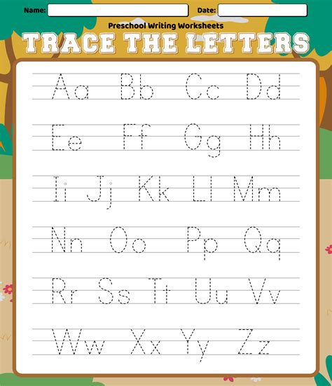 preschool writing worksheets  printable letters