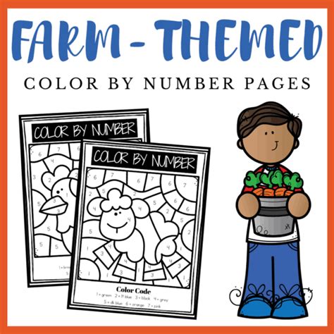 printable farm color  numbers worksheets